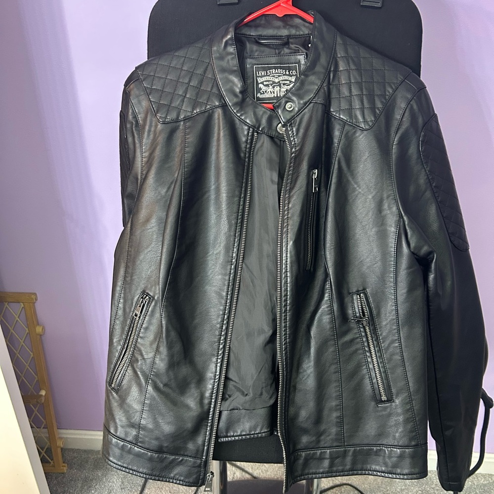 Levi's Black Quilted Leather-Style Moto Jacket - Women